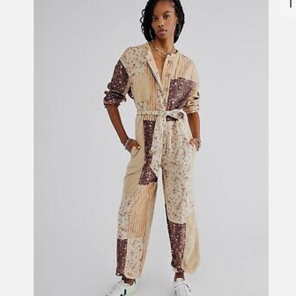Free People Road Trip Patched Coveralls NWOT